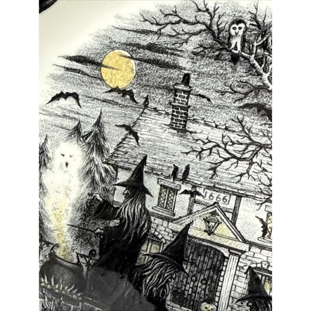 The Witches Coven Dinner Plates By Royal Stafford Halloween 11 Inch Set Of 4 New